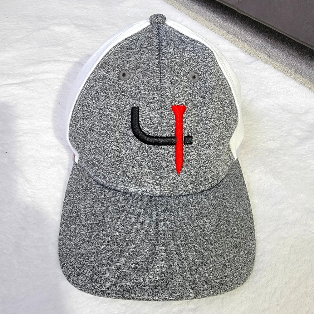 Ouray Sportswear Mens Golf Baseball Hat Gray White Tee Adjustable Closure